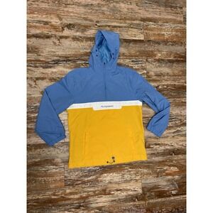 Ajunabeats Pull Over Windbreaker Rain Jacket Size Medium Blue Yellow Street Wear